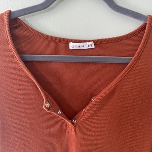 Rust Henley Bodysuit
